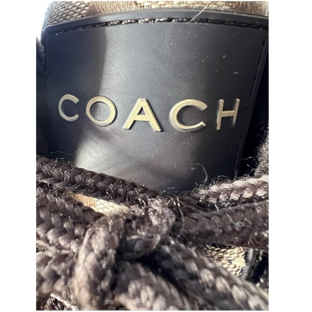 Coach Peggy Khaki and Brown Patent Leather Trim Boots/Shoes Size 8 Worn Once - Picture 9 of 11